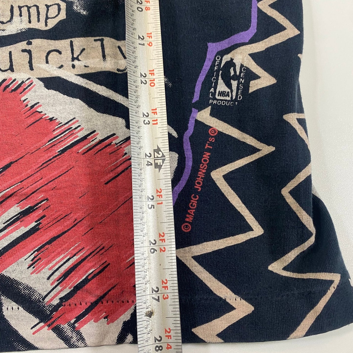 Vintage 90s Michael Jordan Chicago Bulls Magic Johnson All Over Print T-Shirt