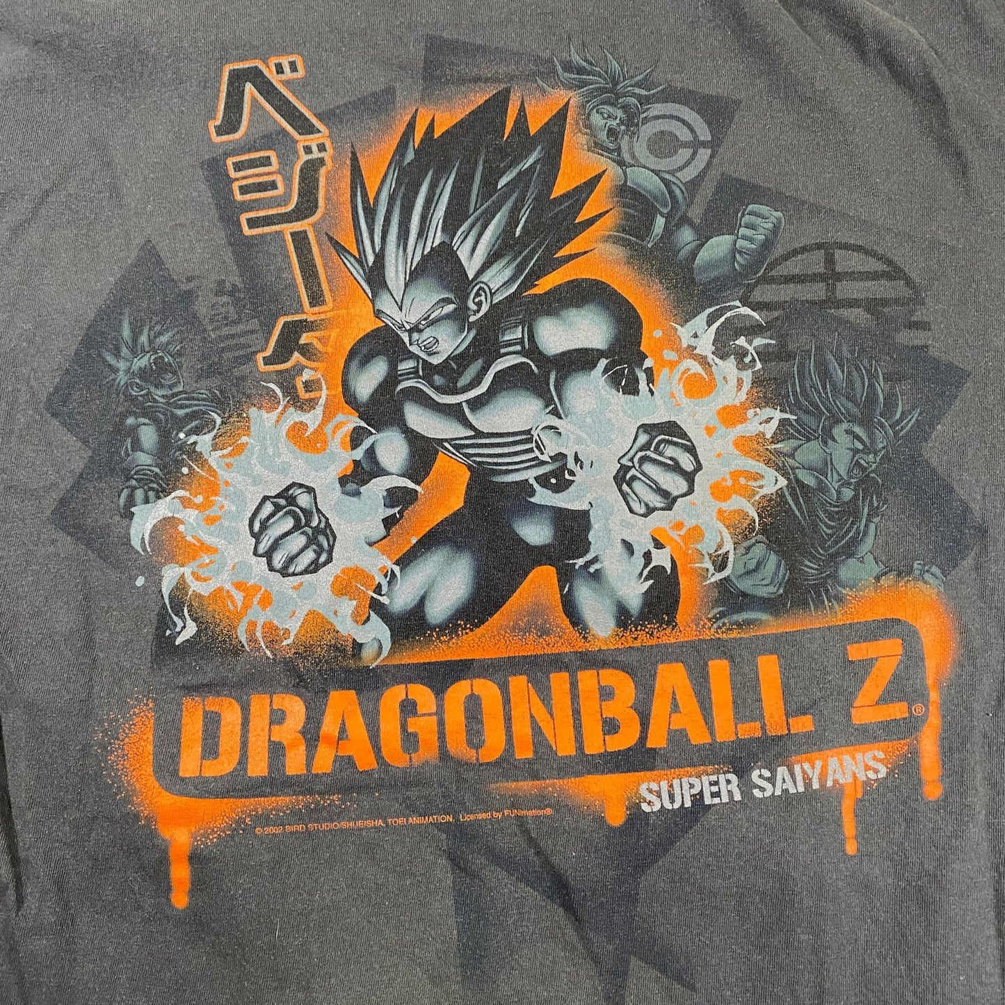 VTG Dragon Ball Z Super Saiyans Vegeta Anime Faded Thrashed DBZ T-Shirt Size XL