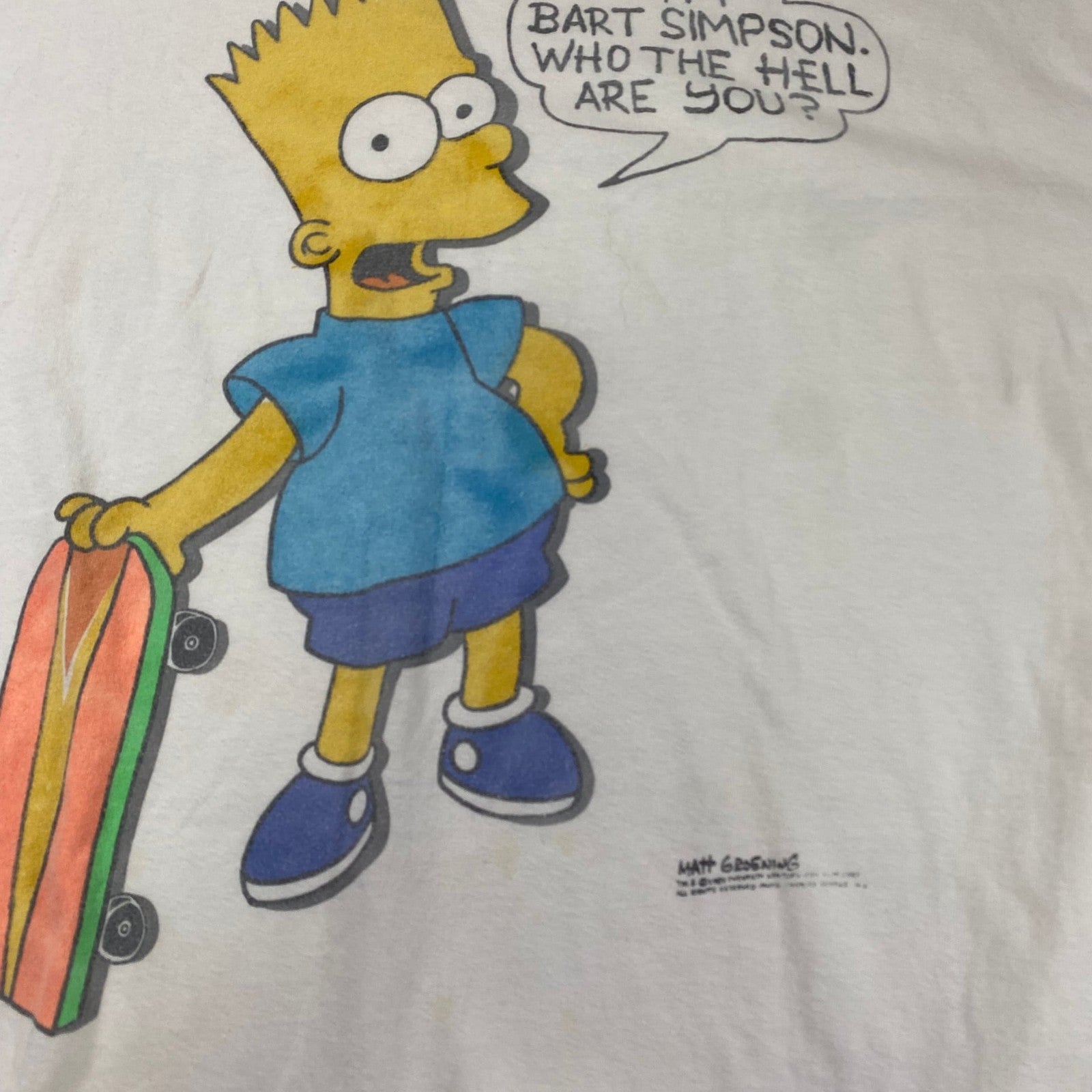 Vintage 1990 Bart Simpson "Who The Hell Are You?" T-Shirt Size L