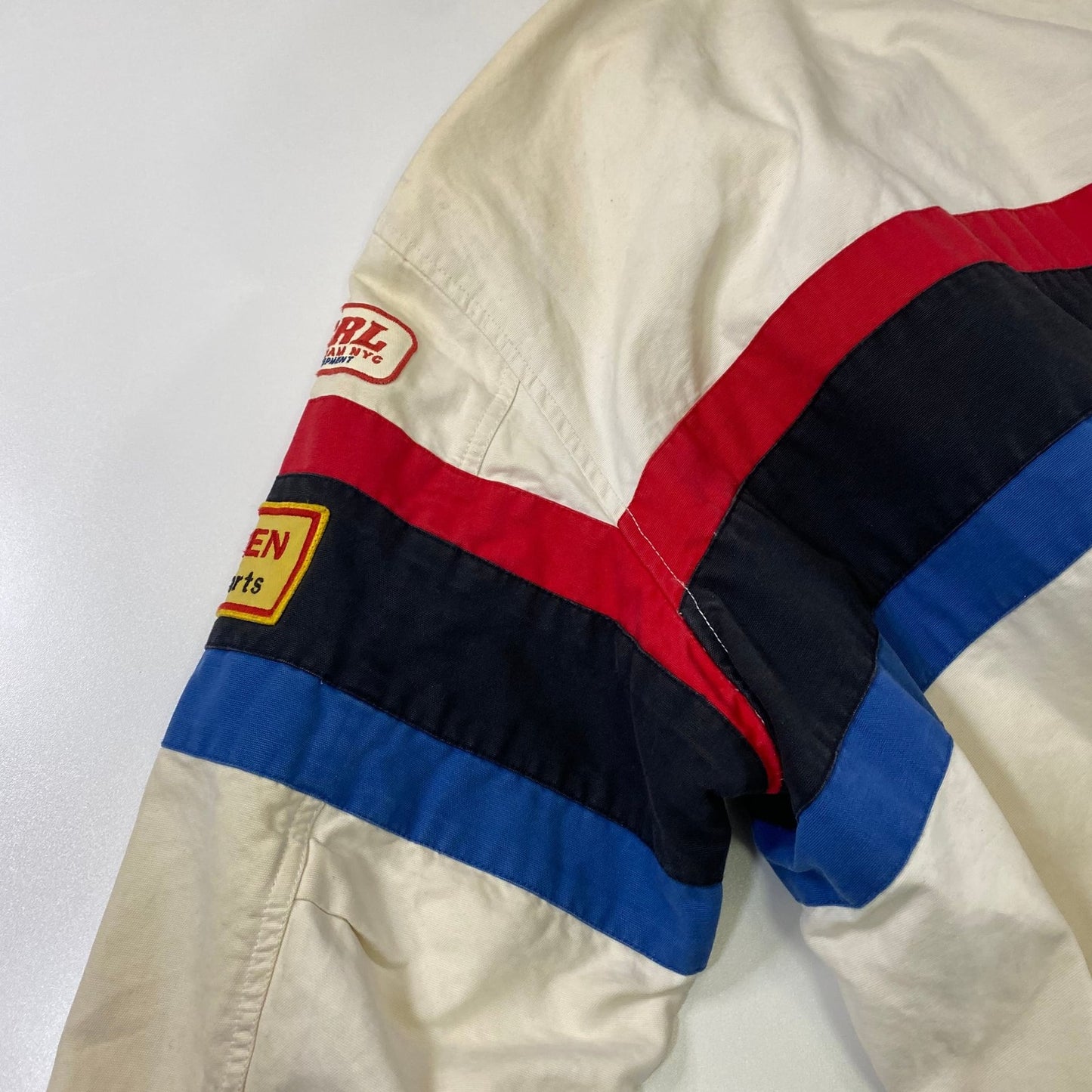 Polo Ralph Lauren Racing Jacket Denim & Supply Patchwork USRL 67 Womens