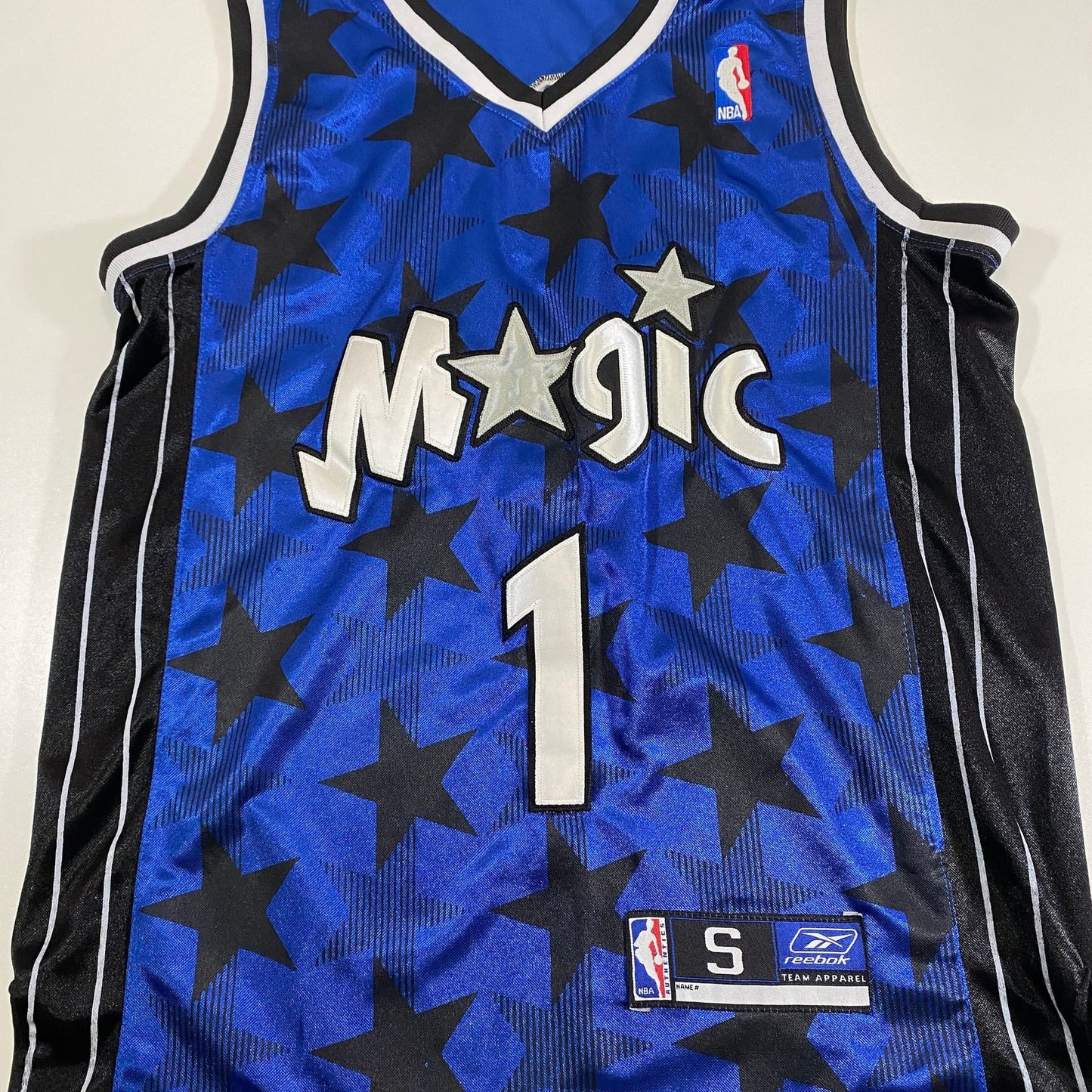 Reebok Tracy McGrady T-Mac Orlando Magic Sewn Blue Stars Jersey Men's Small