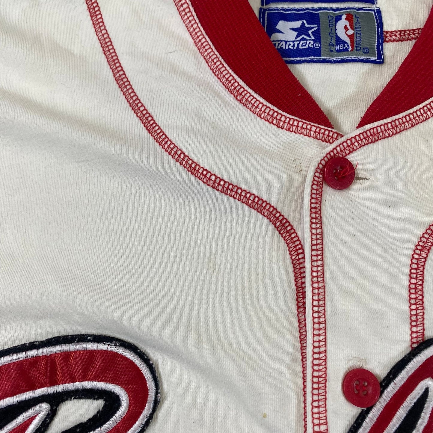 Vintage Starter NBA Chicago Bulls Baseball Jersey Stitched Shirt Size L