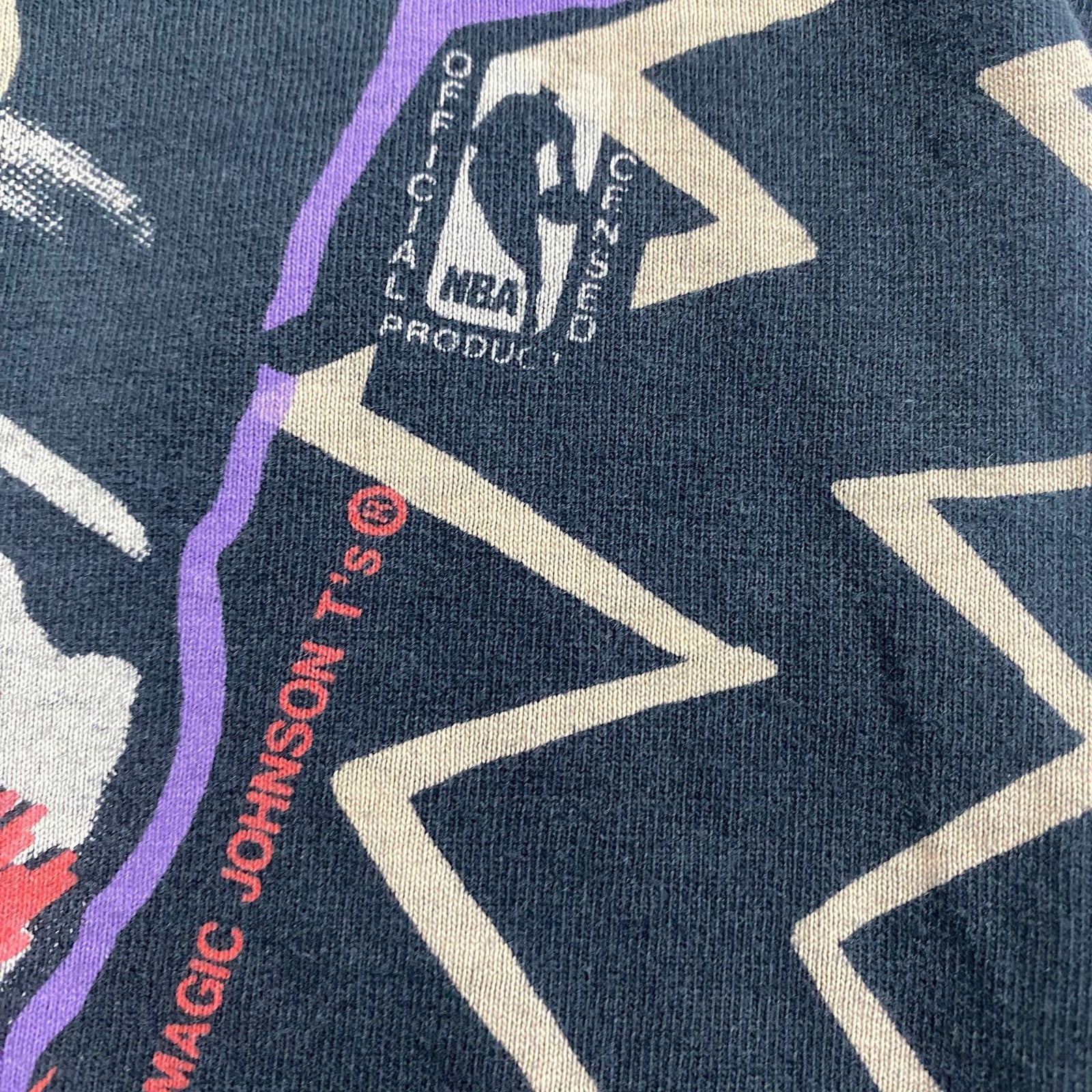 Vintage 90s Michael Jordan Chicago Bulls Magic Johnson All Over Print T-Shirt