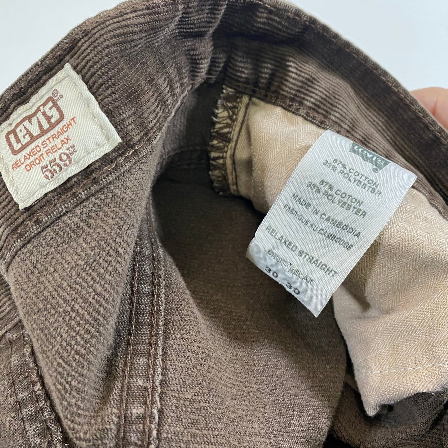 Levi's 551 Corduroy Brown Pants