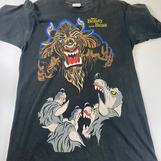 Vintage Disney Store Beauty and The Beast Wolves Big Graphic Shirt XL 
