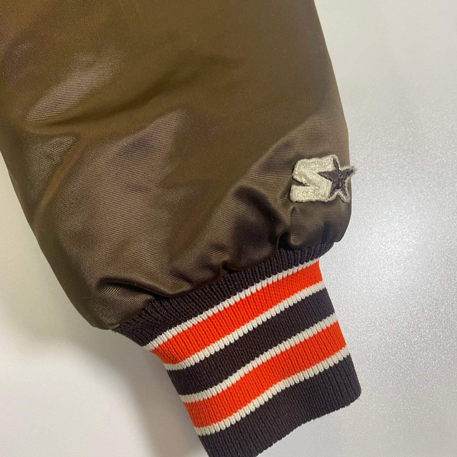 Vintage Cleveland Browns Chalk Line Satin Bomber Jacket
