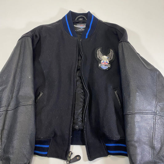 VTG Harley Davidson Motorcycles x Jamie Sadock - L- Leather Jacket Bomber Wool
