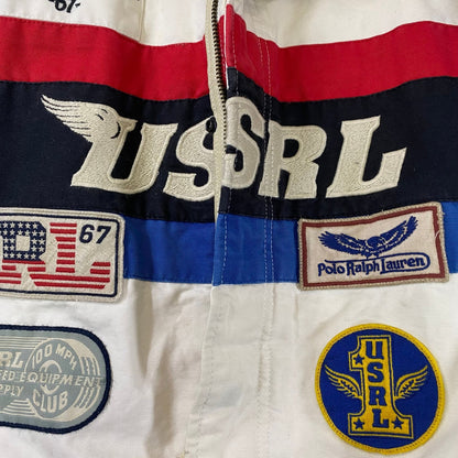 Polo Ralph Lauren Racing Jacket Denim & Supply Patchwork USRL 67 Womens