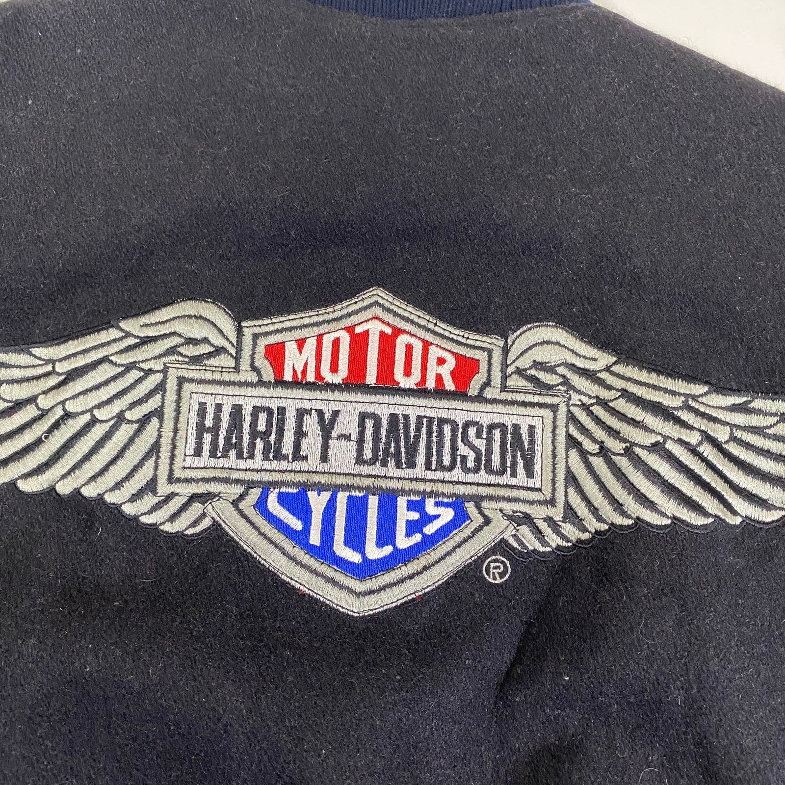 VTG Harley Davidson Motorcycles x Jamie Sadock - L- Leather Jacket Bomber Wool