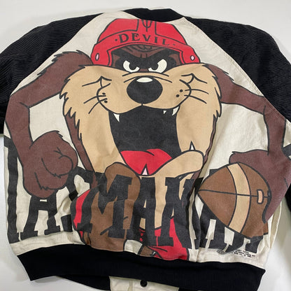 Vintage Looney Tunes Tasmanian Devil Terrycloth Varsity Baseball Jacket