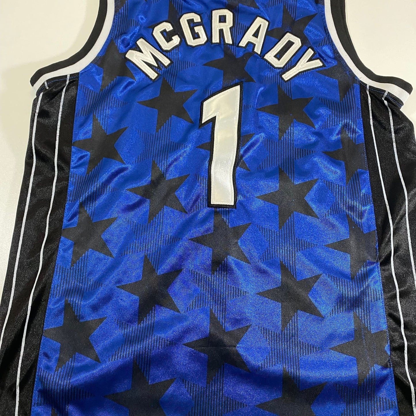 Reebok Tracy McGrady T-Mac Orlando Magic Sewn Blue Stars Jersey Men's Small