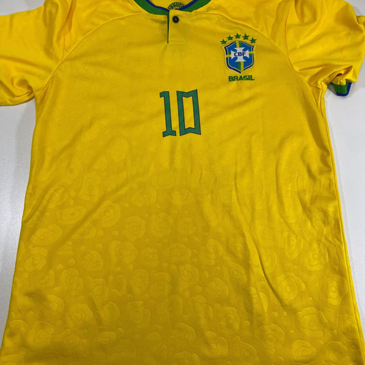 Neymar Jr. #10 Brazil 2022 World Cup Soccer Jersey