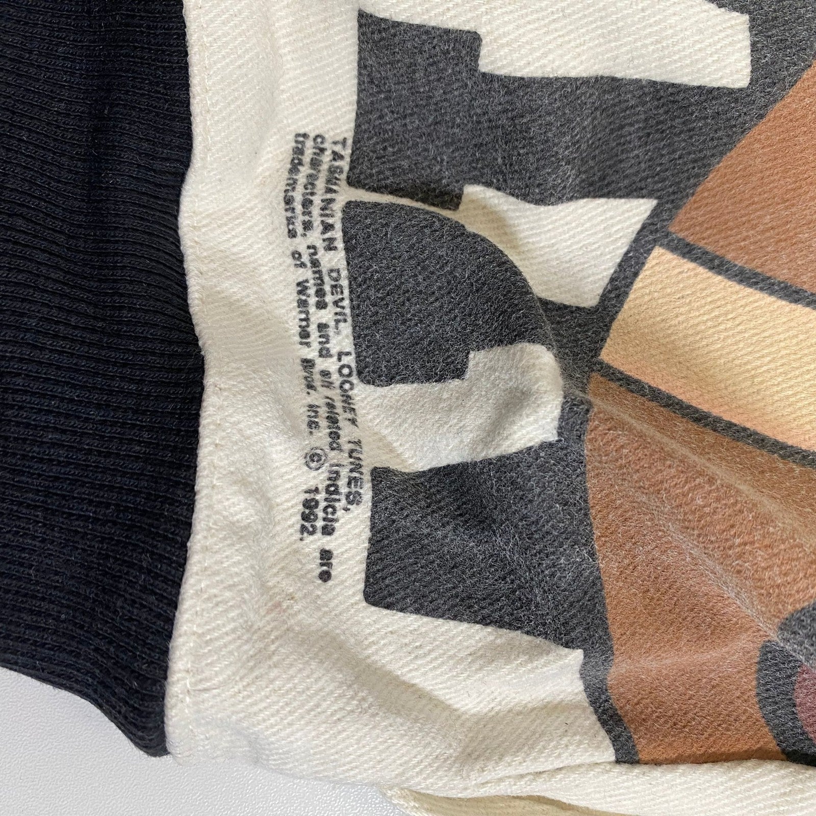 Vintage Looney Tunes Tasmanian Devil Terrycloth Varsity Baseball Jacket