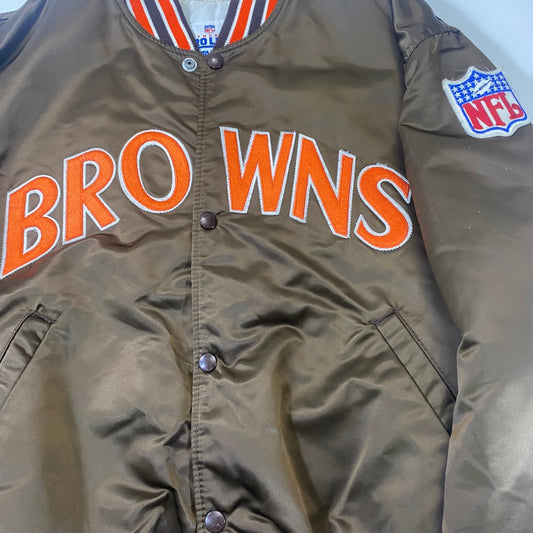 Vintage Cleveland Browns Chalk Line Satin Bomber Jacket