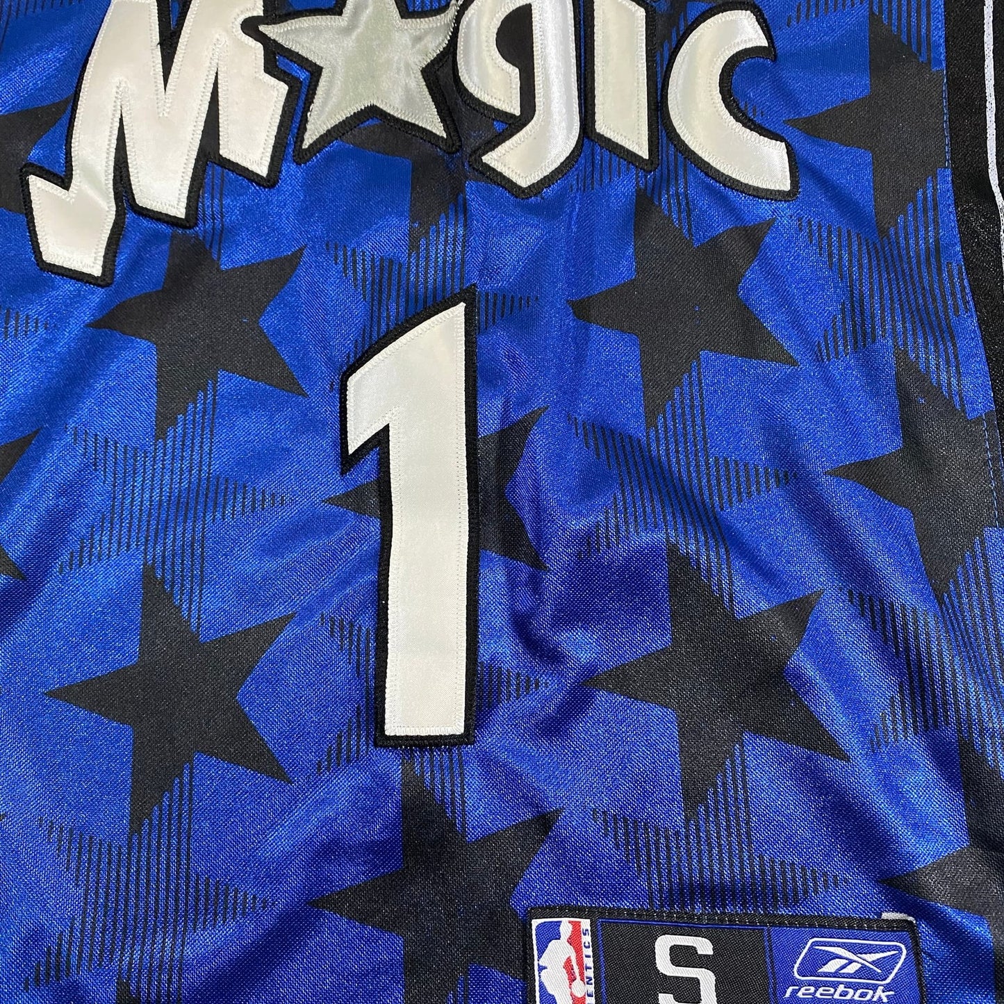 Reebok Tracy McGrady T-Mac Orlando Magic Sewn Blue Stars Jersey Men's Small