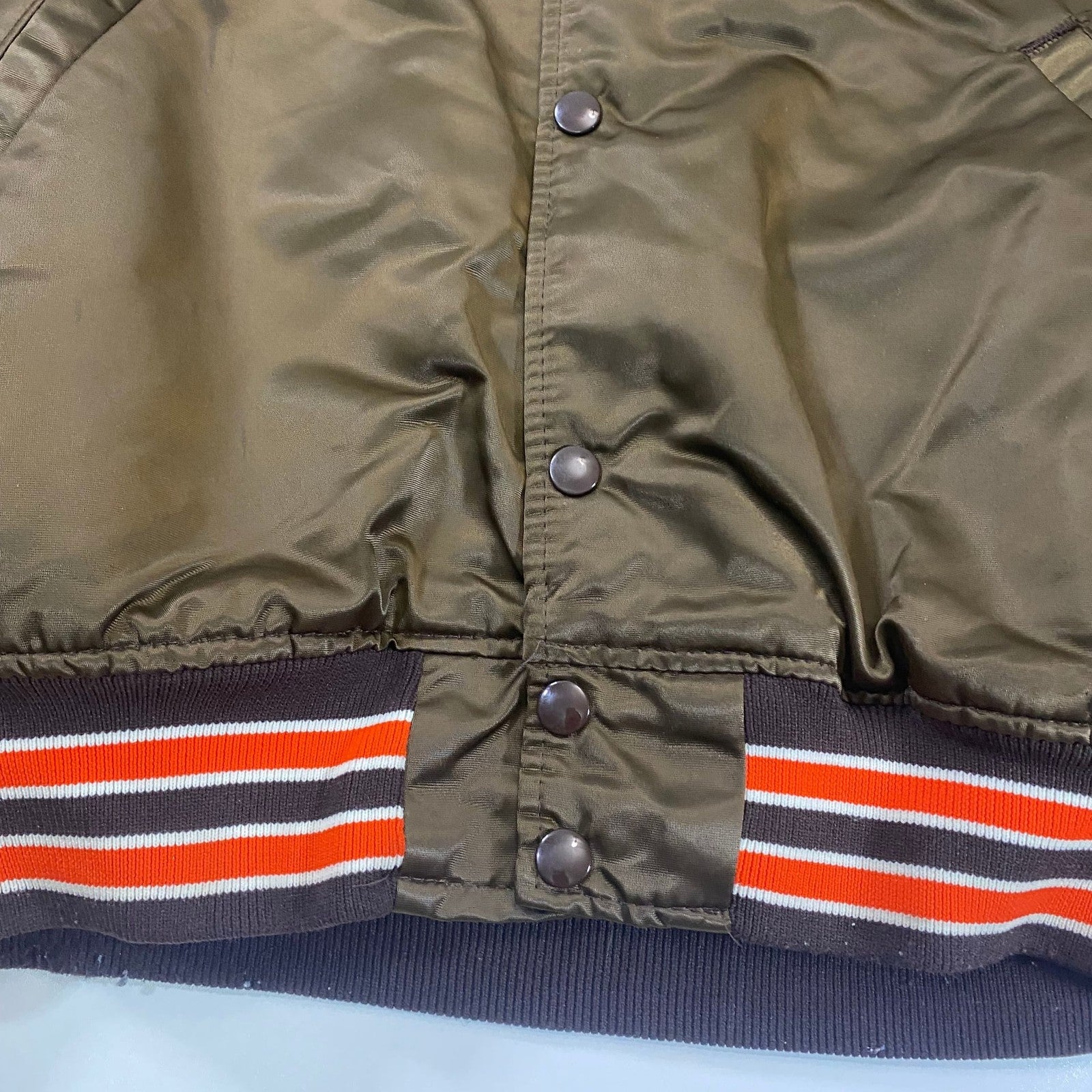 Vintage Cleveland Browns Chalk Line Satin Bomber Jacket