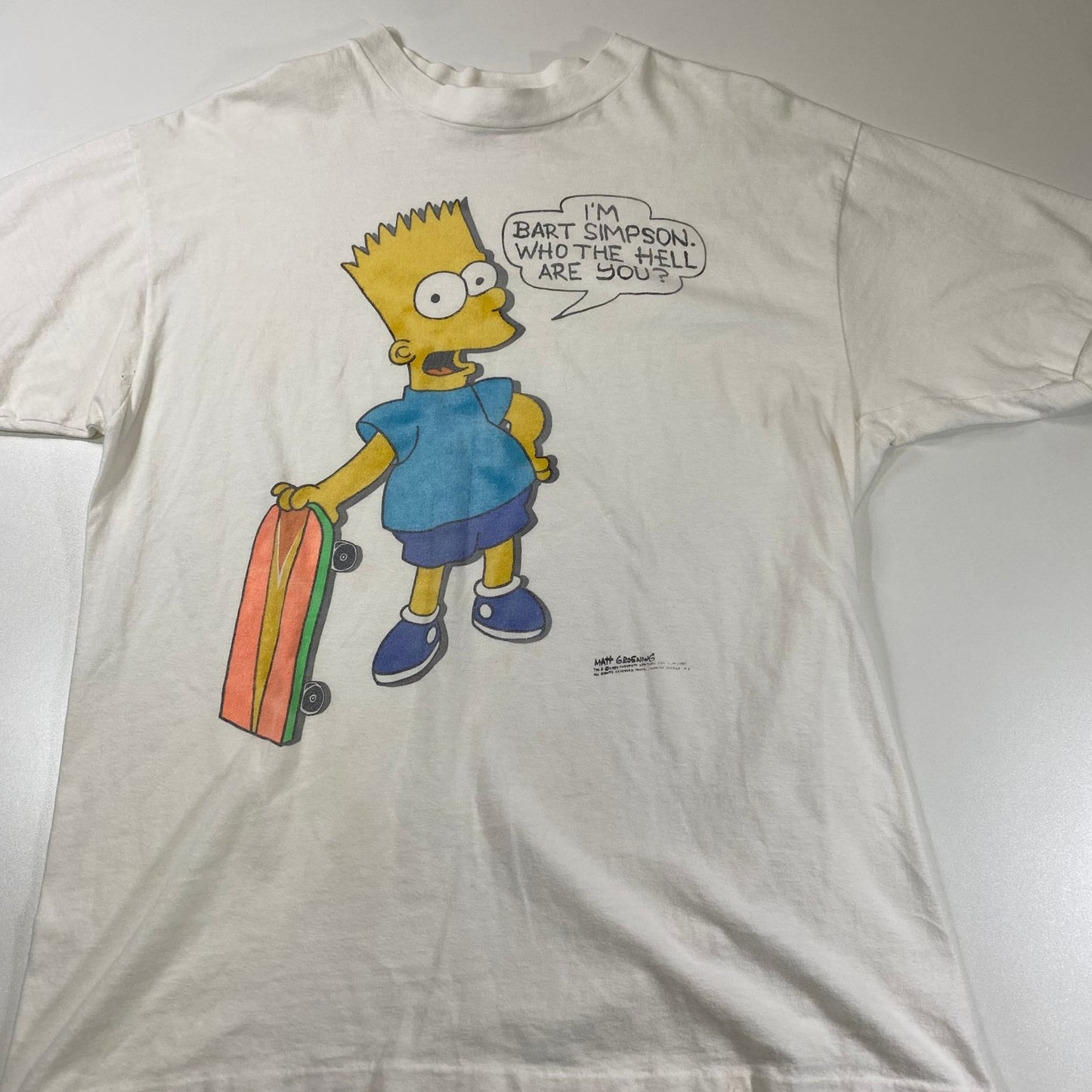 Vintage 1990 Bart Simpson "Who The Hell Are You?" T-Shirt Size L