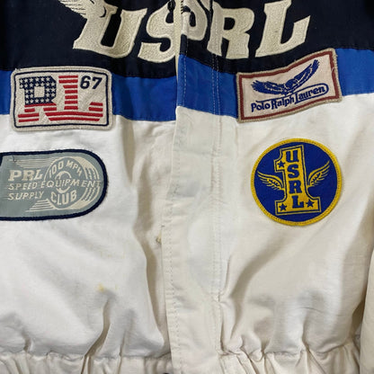 Polo Ralph Lauren Racing Jacket Denim & Supply Patchwork USRL 67 Womens