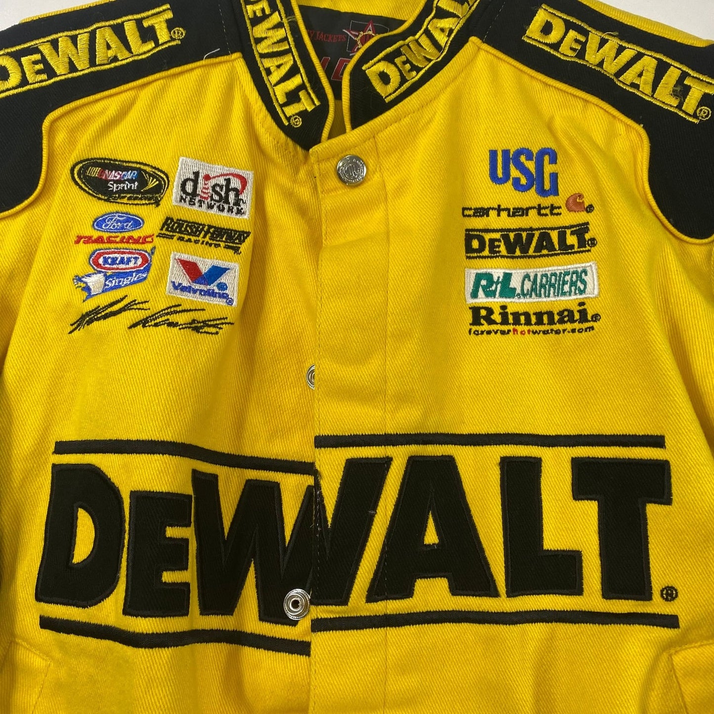 Vintage Nascar DeWALT X CARHARTT Racing Jacket X-Large Mens Yellow Matt Kenseth