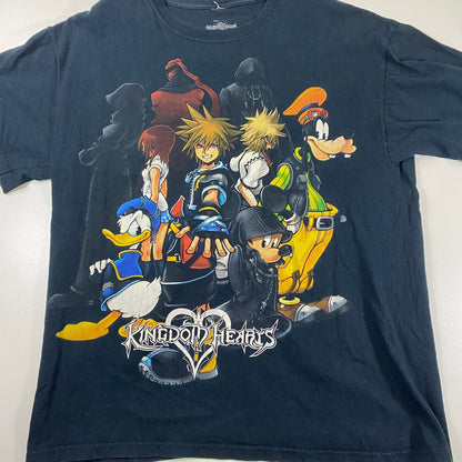 Vintage Kingdom Hearts Men's Black Graphic T-Shirt