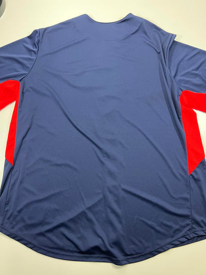 Majestic Cleveland Indians MLB Baseball Jersey Navy Blue Red