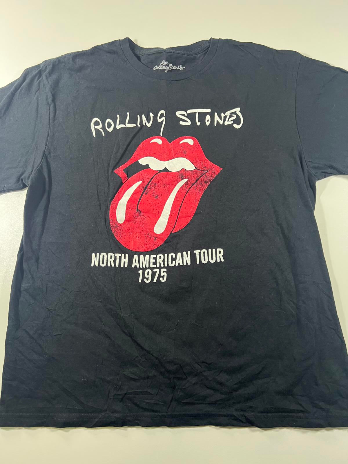 The Rolling Stones North American Tour 1975 Black T-Shirt