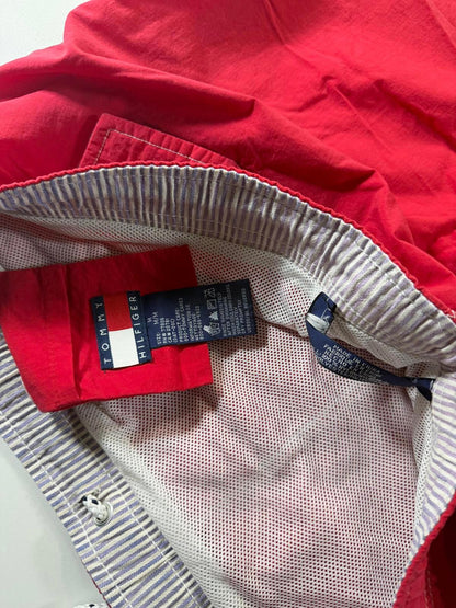 Tommy Trunks Red Swim Shorts with Drawstring Waist M