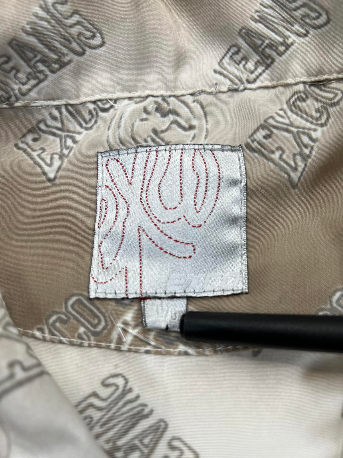 EXCO JEANS Men's Casual Button-Up Shirt Beige Gradient Print