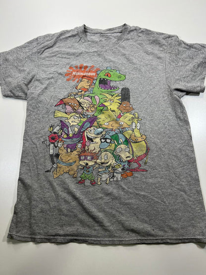 Vintage Nickelodeon Cartoon Characters Grey T-Shirt