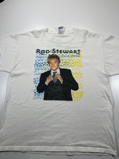 Rod Stewart Tour 2004 White Graphic T-Shirt