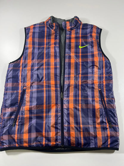 Nike Men's Plaid Puffer Vest reversible