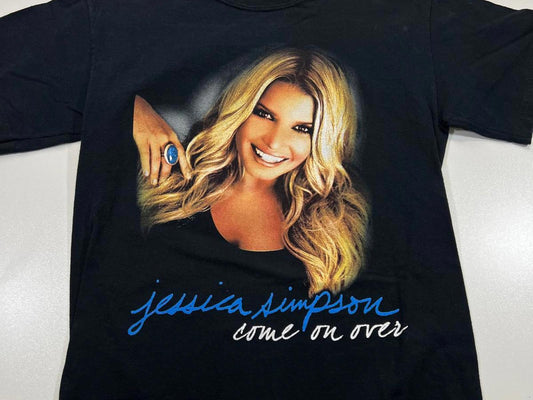 2008 Jessica Simpson Come On Over Black Graphic T-Shirt