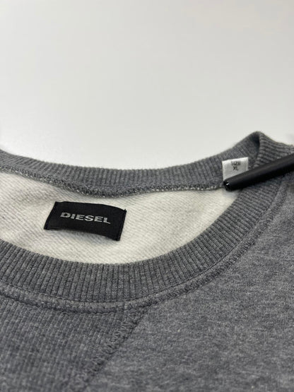 Diesel Men's Grey Sweatshirt with Wolf Patch