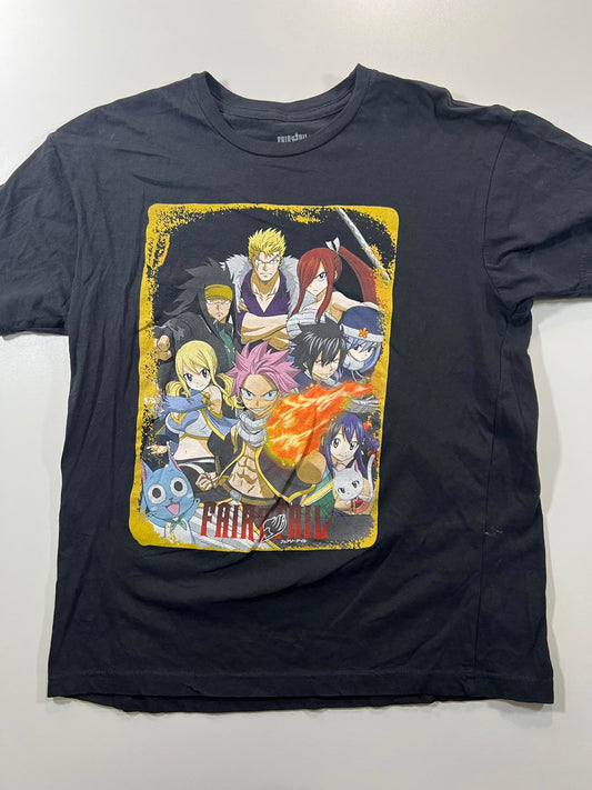 Fairy Tail Anime Graphic T-Shirt Small Black Cotton