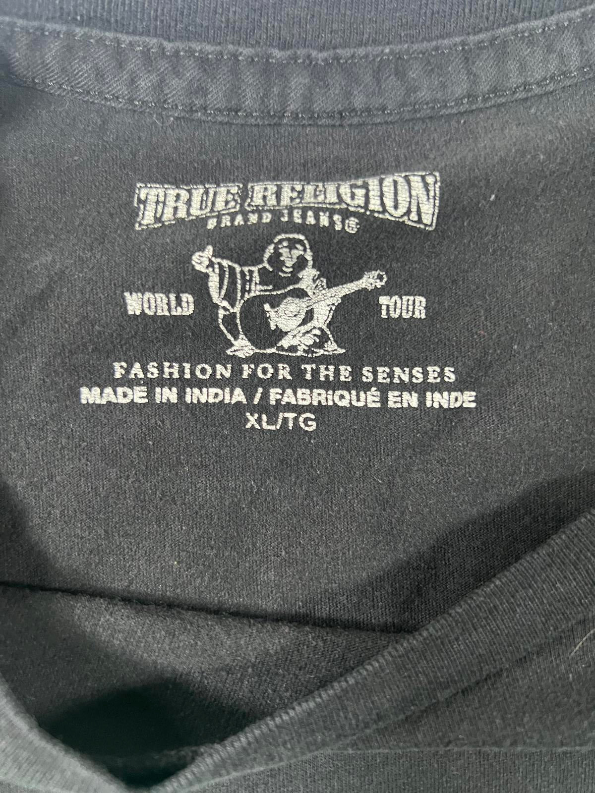 True Religion Mens Black Graphic T-Shirt XL