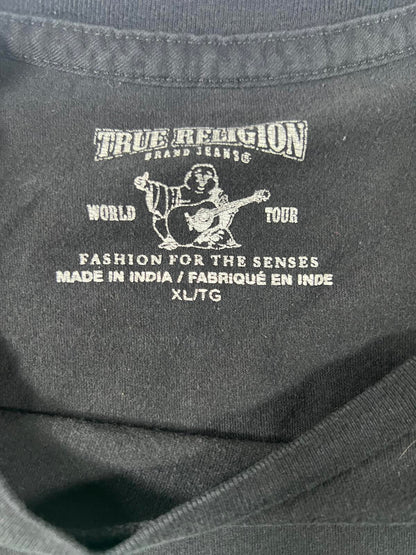 True Religion Mens Black Graphic T-Shirt XL