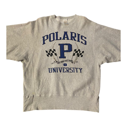 Vintage Polaris University Heavyweight Sweatshirt Pullover Snowmobile Racing