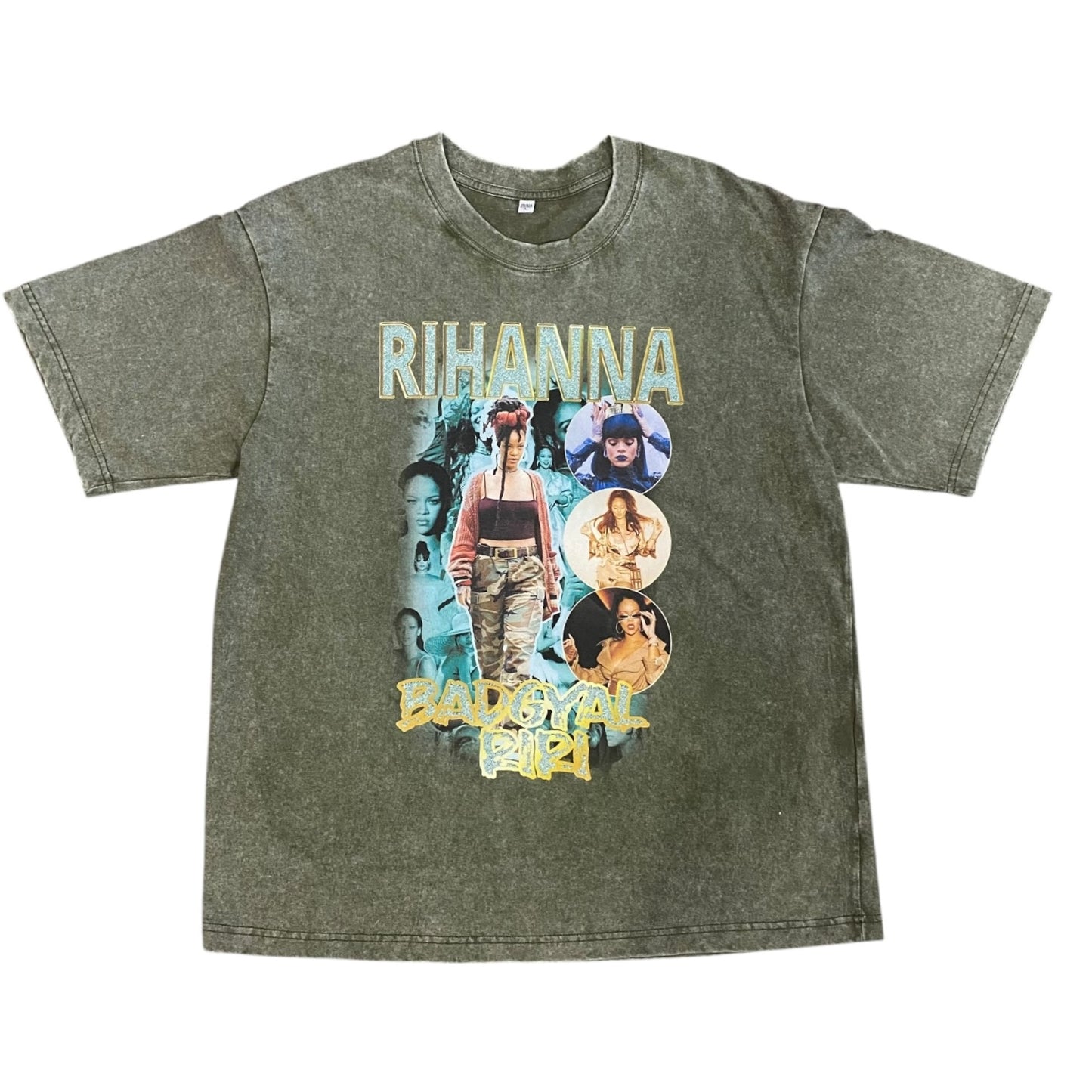 Custom Streetcvlture Rihanna Acid Wash Graphic T Shirt