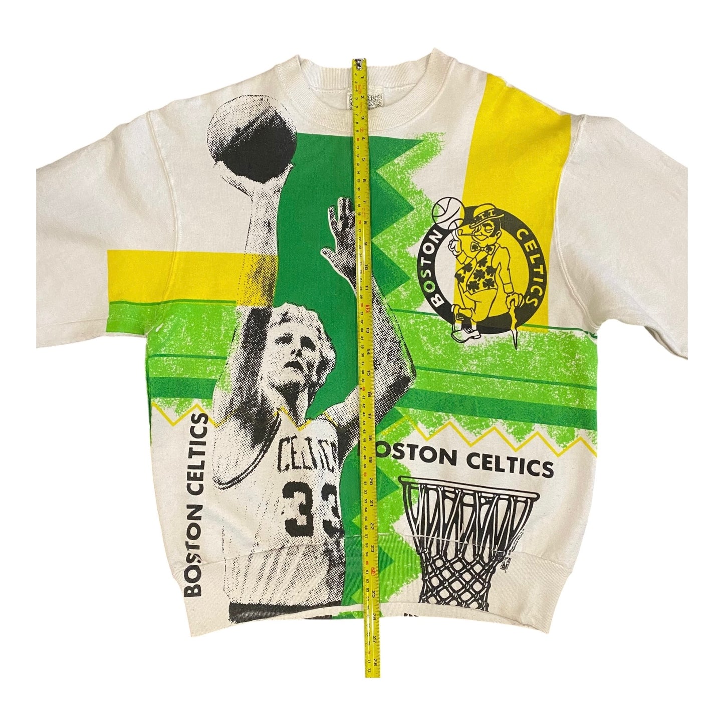 Vintage 90s Boston Celtics Larry Bird All Over Print Sweatshirt