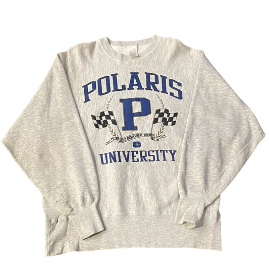 Vintage Polaris University Heavyweight Sweatshirt Pullover Snowmobile Racing