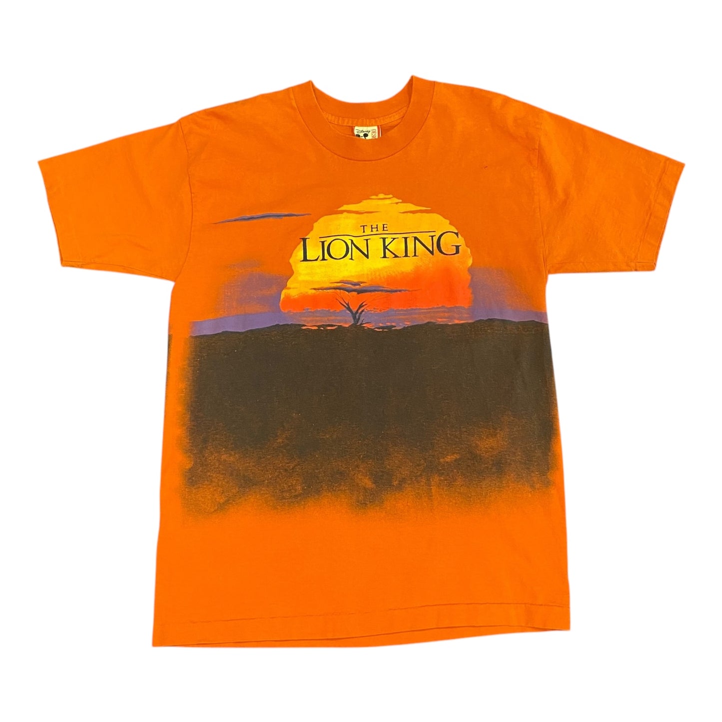 Disney The Lion King Vintage Shirt Adult Medium 90s All Over Print Orange Simba