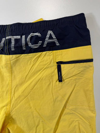 Nautica Men's Yellow and Navy Swim Shorts M