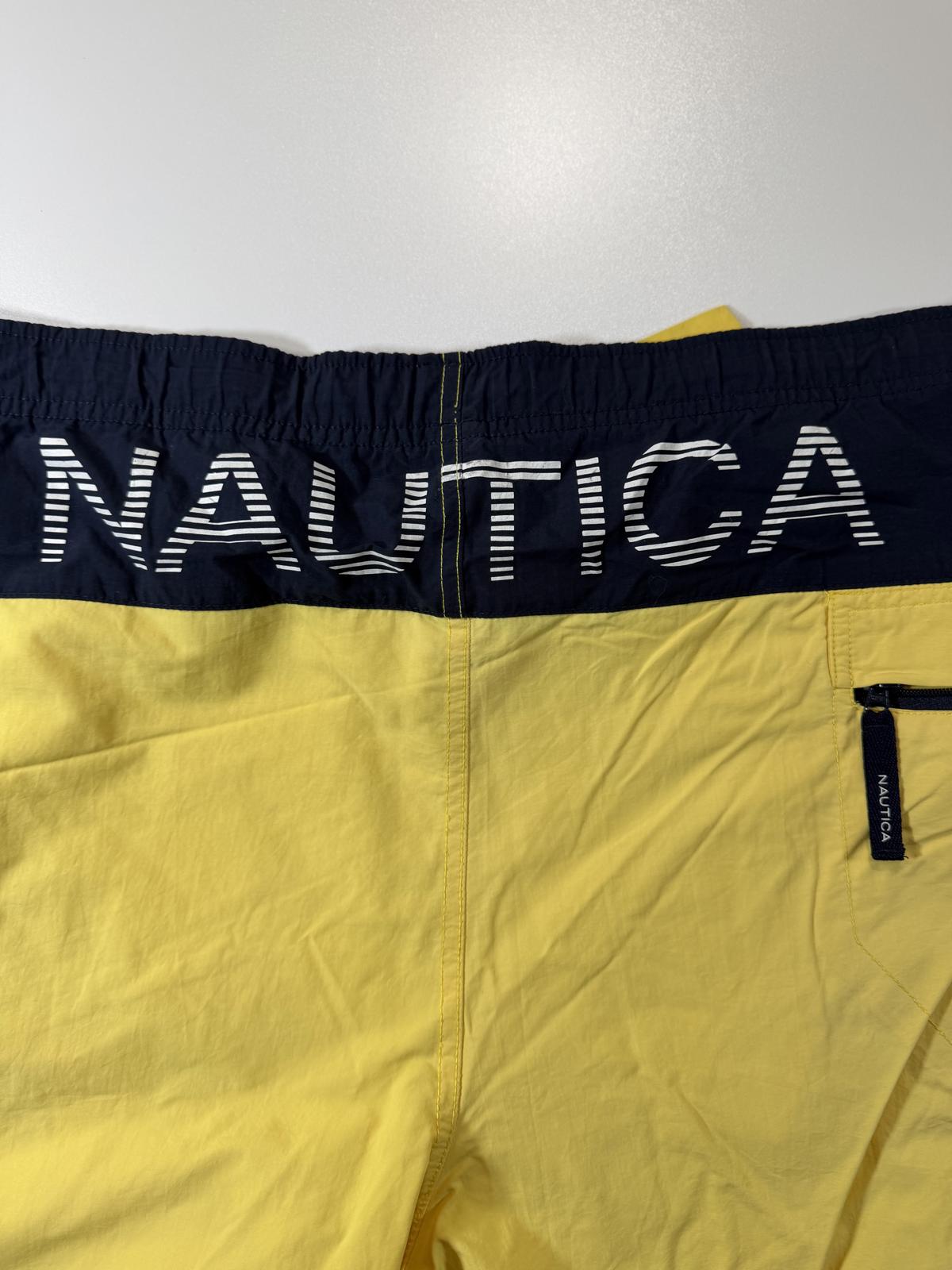 Nautica Men's Yellow and Navy Swim Shorts M