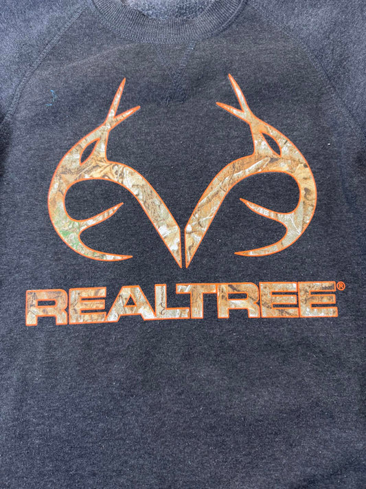 Realtree Men's Dark Gray Crewneck Sweatshirt L