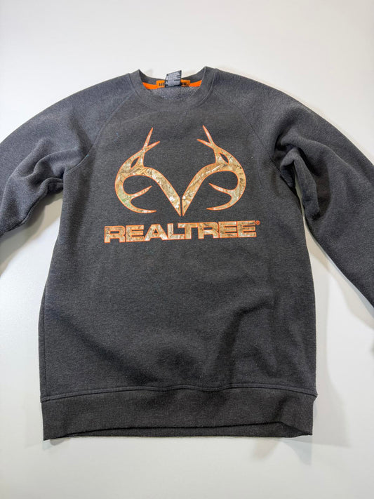 Realtree Men's Dark Gray Crewneck Sweatshirt L