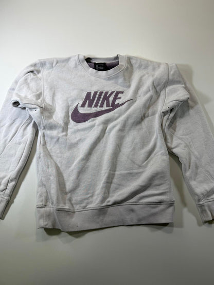 Nike Grey Crewneck Sweatshirt with Purple Logo M