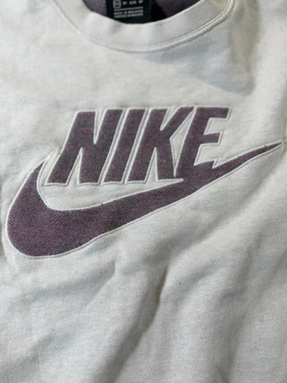 Nike Grey Crewneck Sweatshirt with Purple Logo M