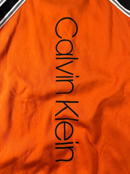 Calvin Klein Men's XL Orange and Blue Zip-Up Track Jacket XL