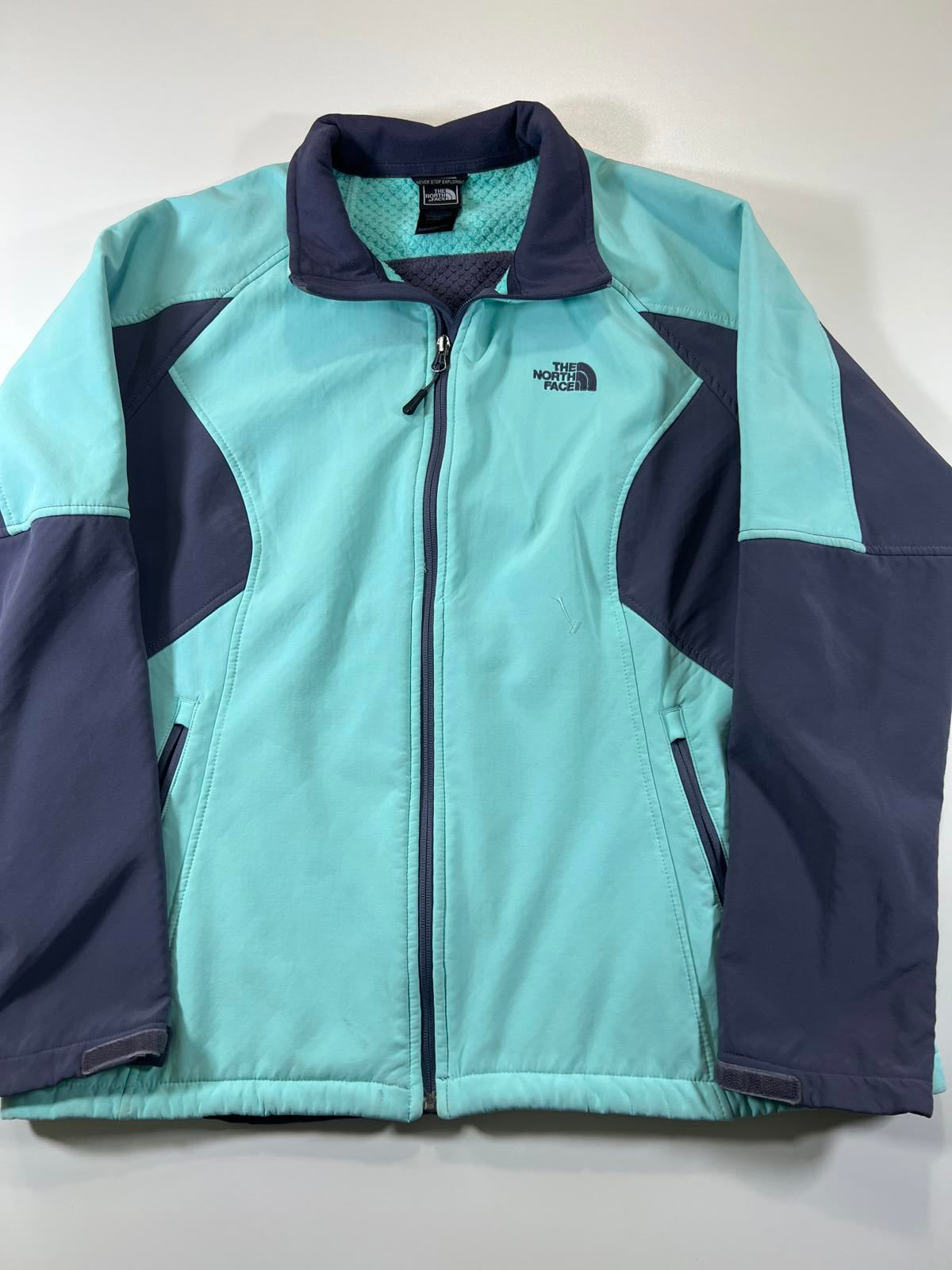 The North Face Women's Light Blue and Navy Softshell Jacket Womens XXL