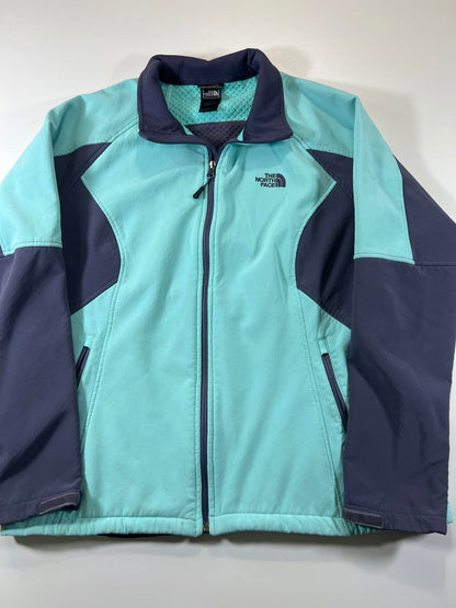 The North Face Women's Light Blue and Navy Softshell Jacket Womens XXL